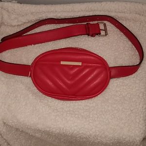 Red fanny pack style belt bag